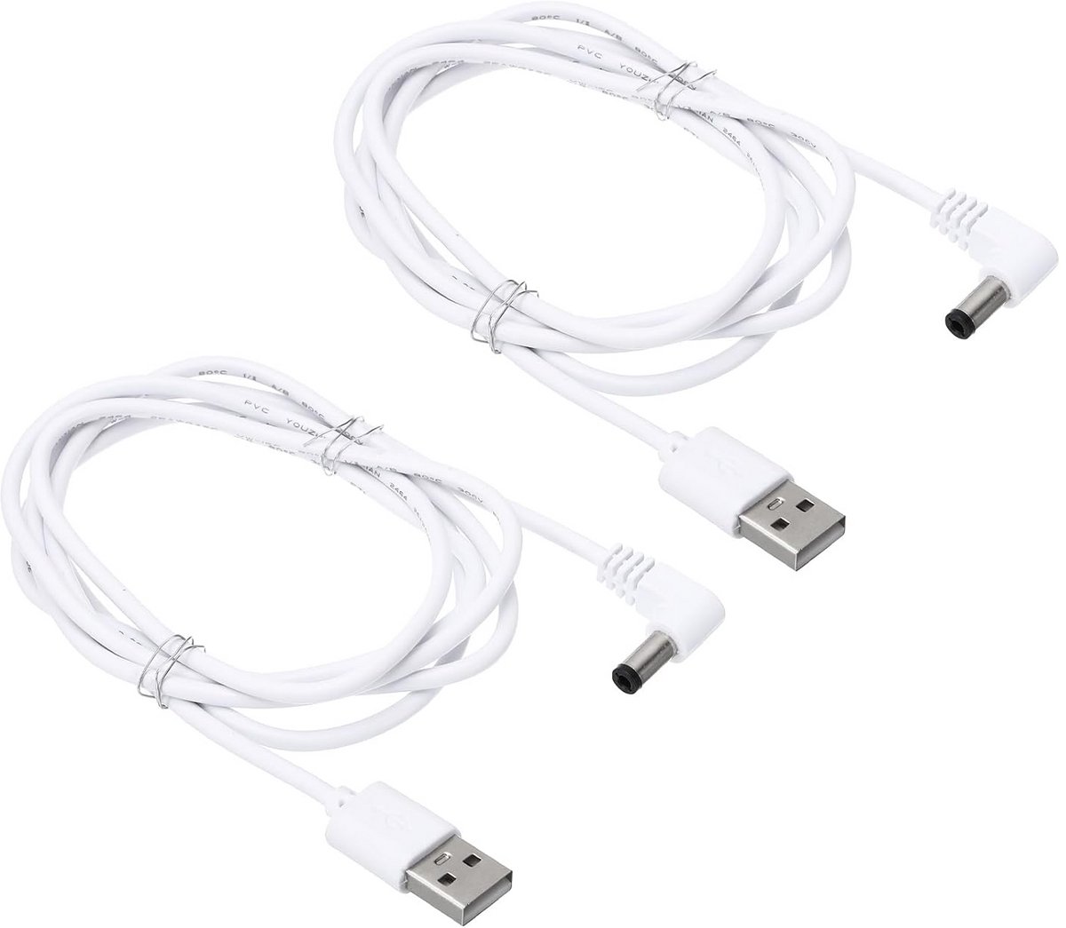 2x USB naar DC 5.5 x 2.1mm Voedingskabel Adapter voor Lampen en Speakers