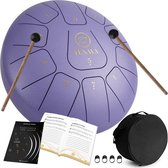 VEVOR Stalen tongtrommel, 356 mm, 15 noten, handtrommel C, grotere trommel met 2 kloppers en draagtas, handdrumelinstrument voor muziekleducatie en yoga, blauw