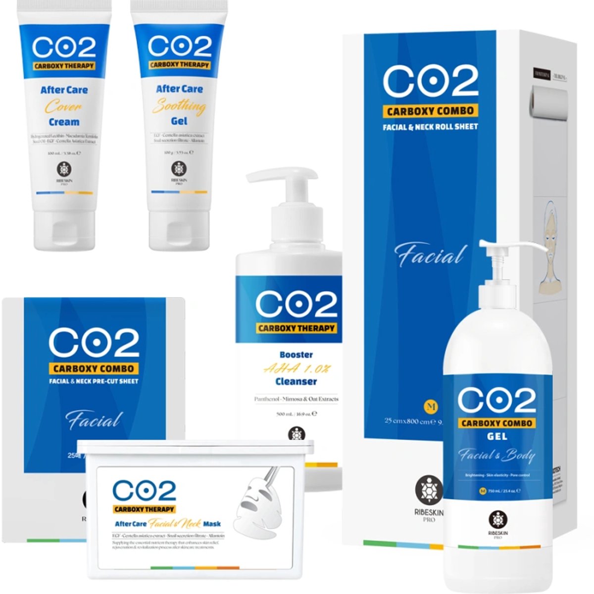 RIBESKIN CO2 Carboxy Combo Gezichtsprogramma Medium Set / Combo programma voor het gezicht Medium