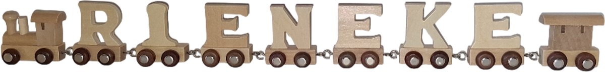 Lettertrein naturel met de naam "Rieneke"