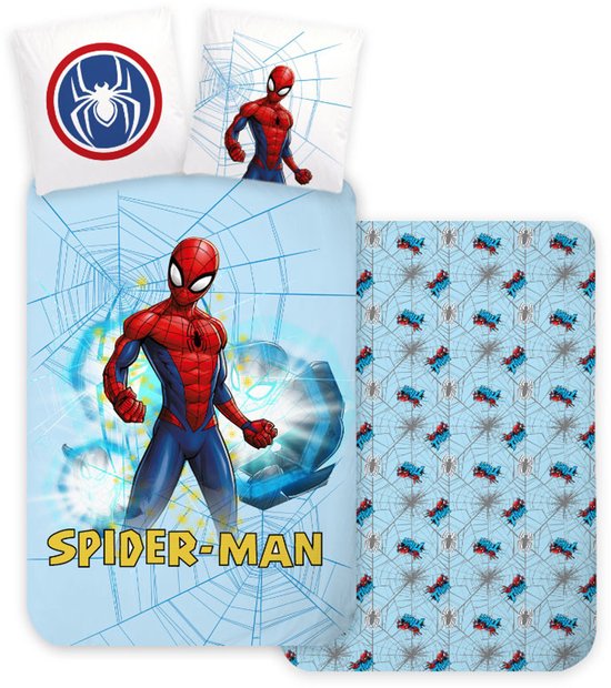 MARVEL Spider-Man Navyblauw DUBBELZIJDIG, katoenen kinderbeddengoed met MARVEL Spider-Man Navyblauw DUBBELZIJDIG, katoenen kinderbeddengoed met