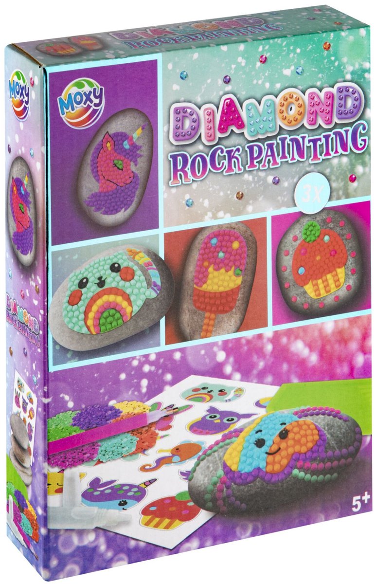 Grafix Diamond Painting & Rock Painting Set - Verrijk je Creativiteit met Betoverende Glinsterende Stenen - Voor jong en oud - Creatief speelgoed — afbeelding 13