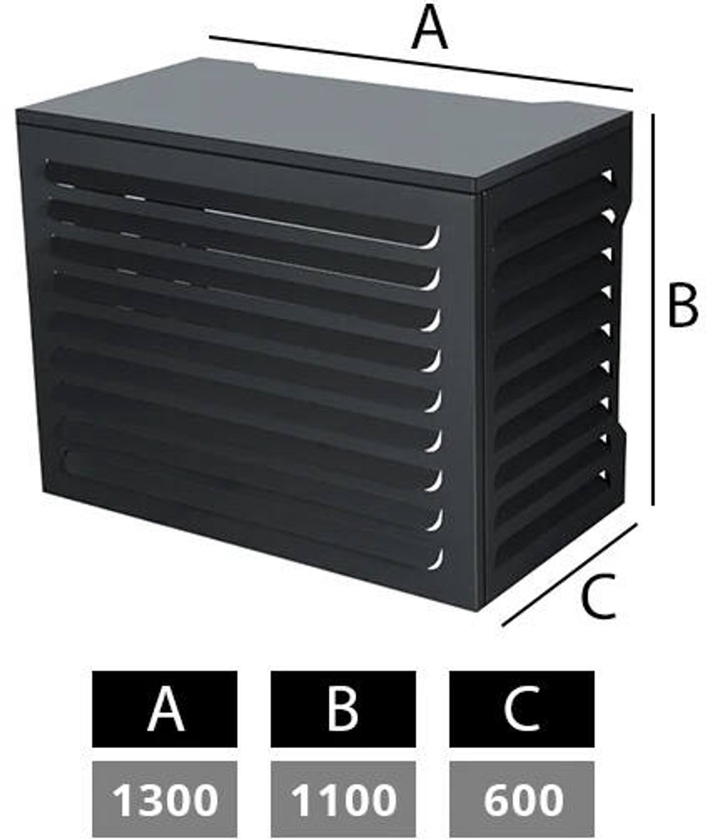Airco en warmtepomp omkasting large RAL7024 Grafietgrijs