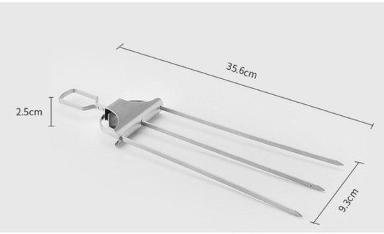 2 stuks - BBQ-vork - Barbeque grillspiezen - vleespennen - vleesspies - vleesvork - Marshmallow spiezen - BBQ accessoires - Geschikt voor vlees, kip, worst en groenten — afbeelding 5
