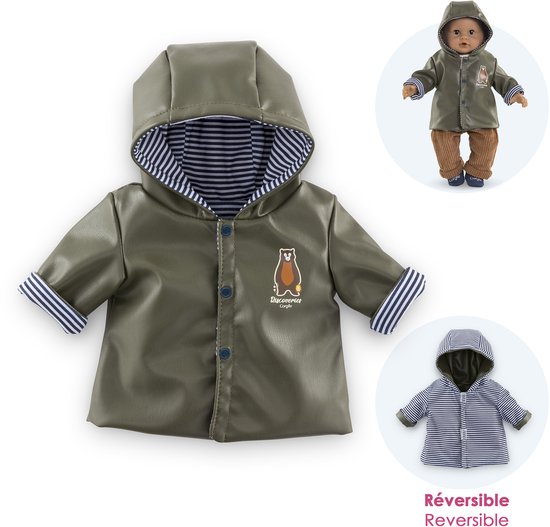 Corolle poppen regenjas omkeerbaar - poppenaccessoire 30cm waterafstotend. — afbeelding 5