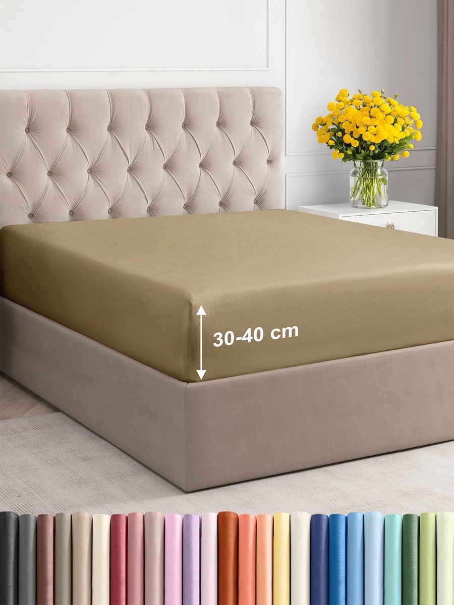 Hoeslaken 140x200 cm Extra Diep Microvezel Wit – Elastisch Hoeslaken voor Boxspring & Hoge Matrassen tot 40 cm – Kreukvrij, Zacht & Oeko-Tex – Pauwhome