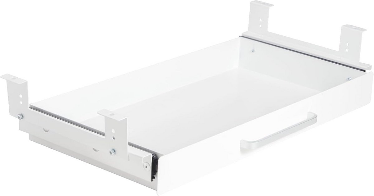 Uitschuifbare Onder Bureau Lade Organizer Wit - Verstelbaar & Uittrekbaar