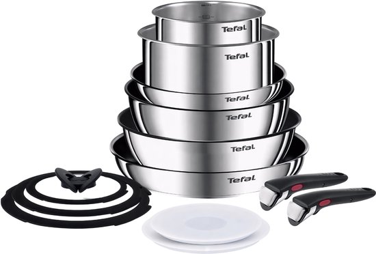 Tefal Ingenio Emotion Pannenset - 13-delig - Pannenset inductie - Inclusief deksels - RVS - Stapelbaar - Geschikt voor alle warmtebronnen