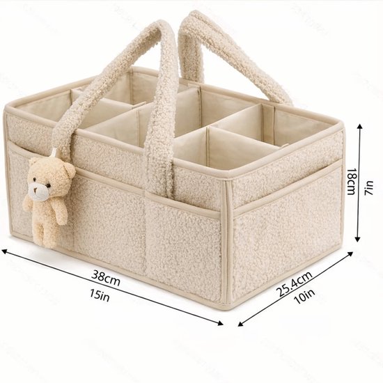 Luierhouder Voor De Commode, Opbergmand Met Handvat Voor De Babykamer Vilten Luierhouder Geschikt Voor Binnen En Buiten Grijs 1