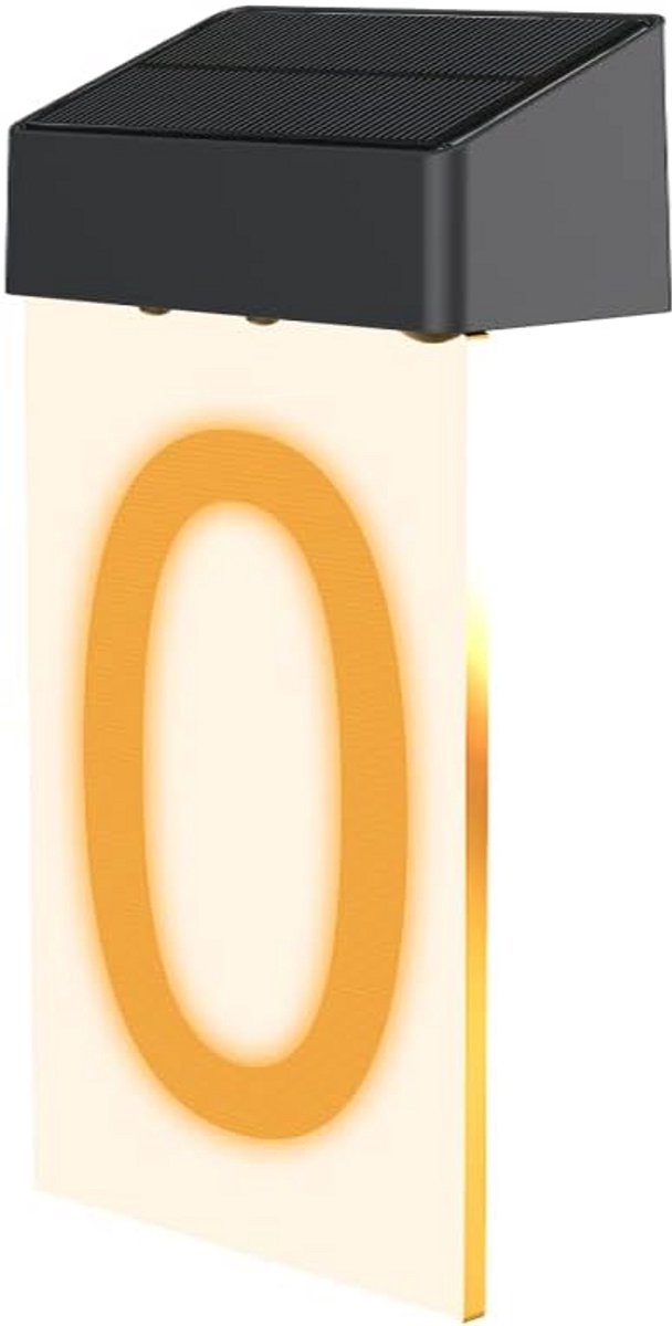 Zonne-energie Verlicht Bord voor Huisnummer en Adres - Batterijvrij en Weerbestendig