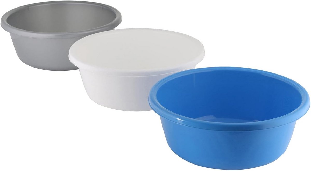 Set van 3 Kunststof Mengkommen - 8 Liter Keukenschaal Ø 36,5 cm