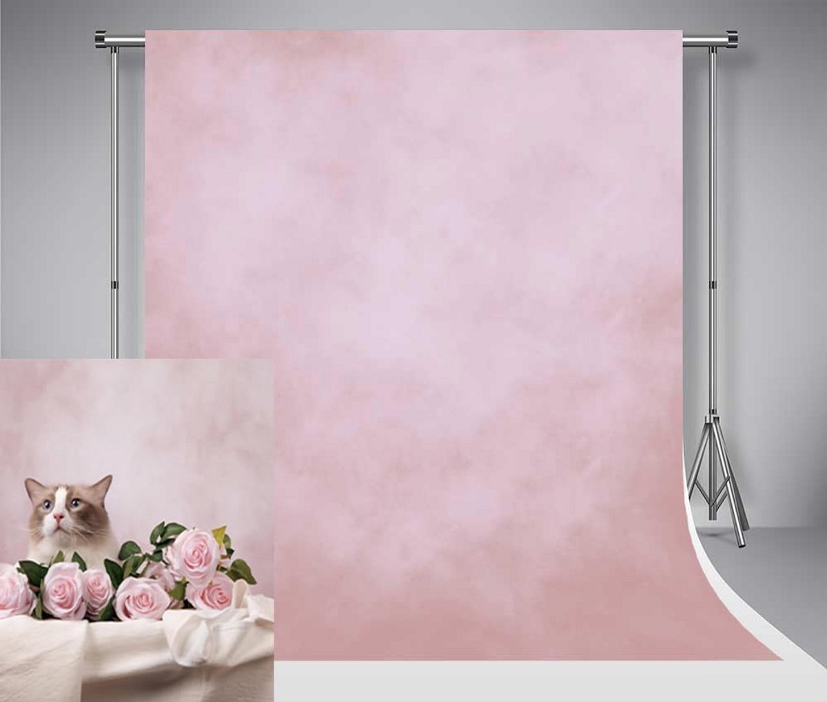 Abstracte Fotografie Achtergrond Lichtroze Microfiber 1.5 x 2.2m