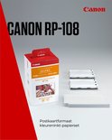 Boîte du kit d'encre et de papier Canon SELPHY RP-108, montrant un enfant aux mains colorées.