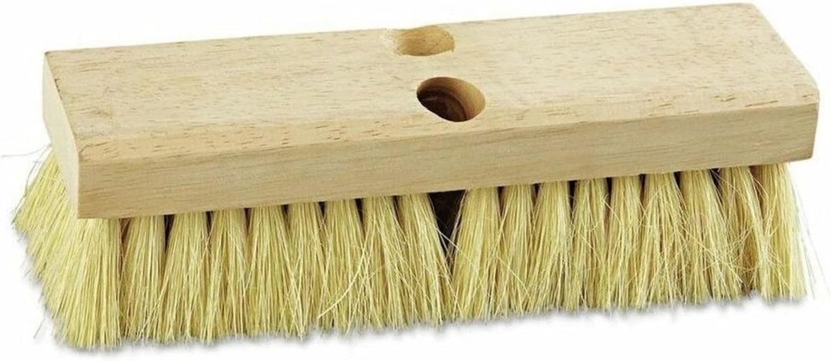 Stevige Schrobborstel met Houten Handvat - 10 Inch Tampico Vezel