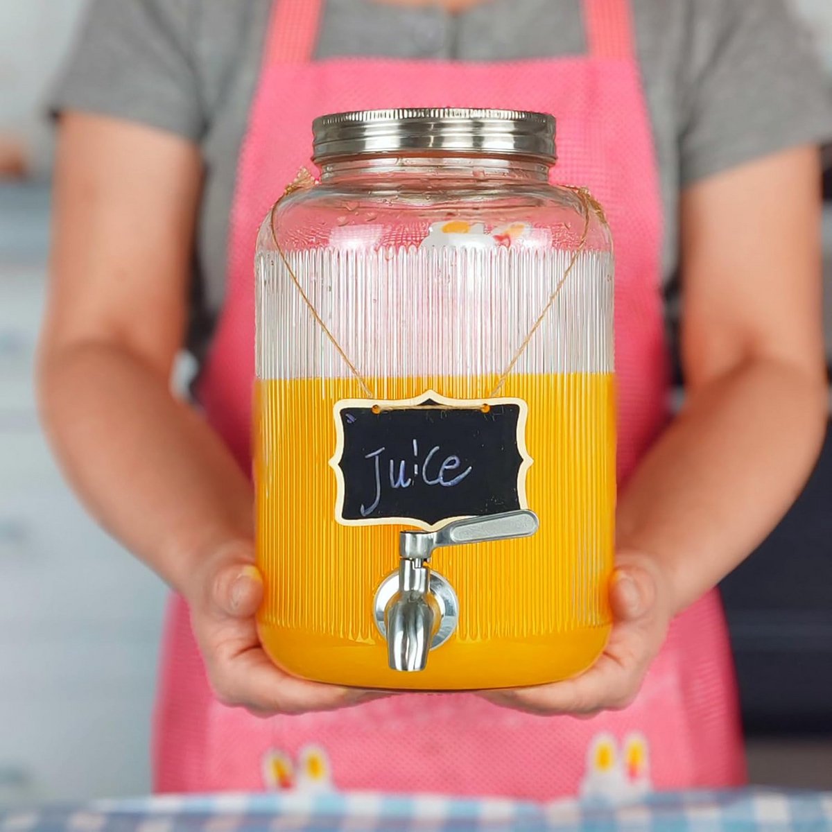 Glazen Drankdispenser met Tapkraan voor Koude Dranken en Limonade
