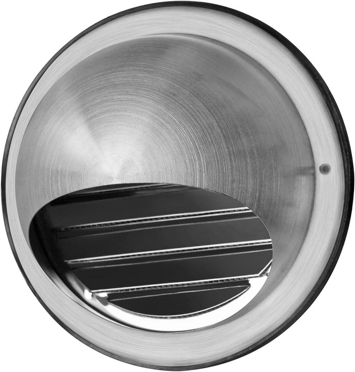 Ronde Ventilatiekap 100 mm RVS – Afzuigrooster met Lamellen en Vliegengaas