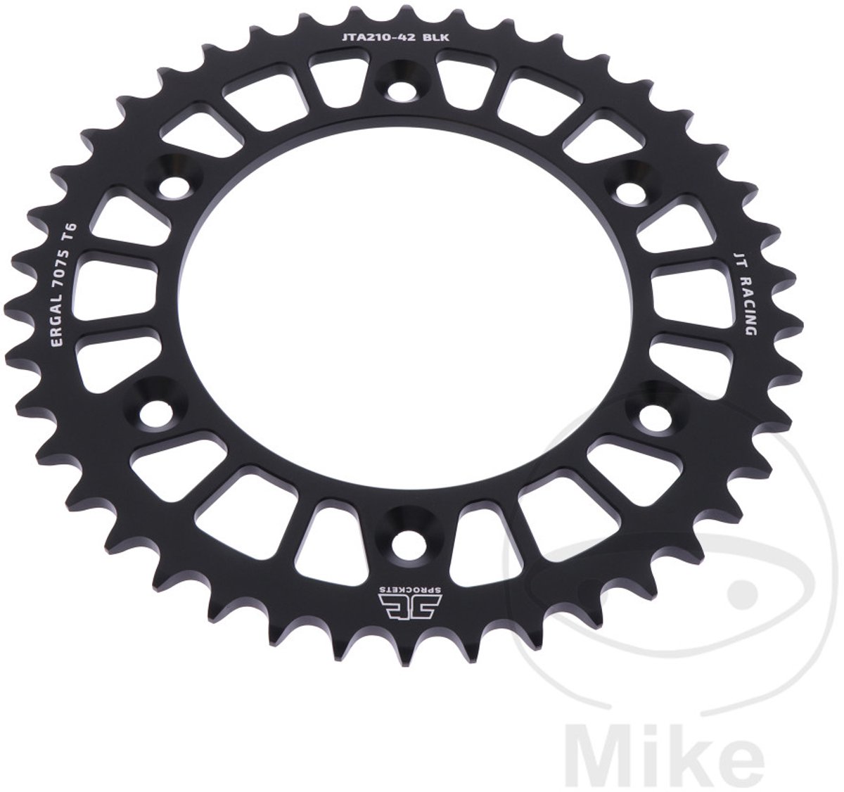 Couronne Alu 42 Dents PAS 520 Noir JT Diam�tre Int�rieur 125 Espacement Fixation 153