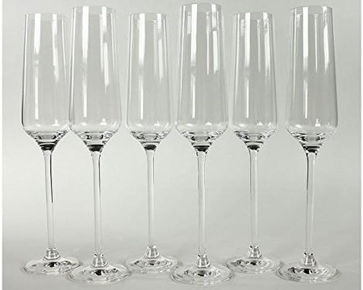 Set van 6 Luxe Champagneglazen Kristalglas 190 ml