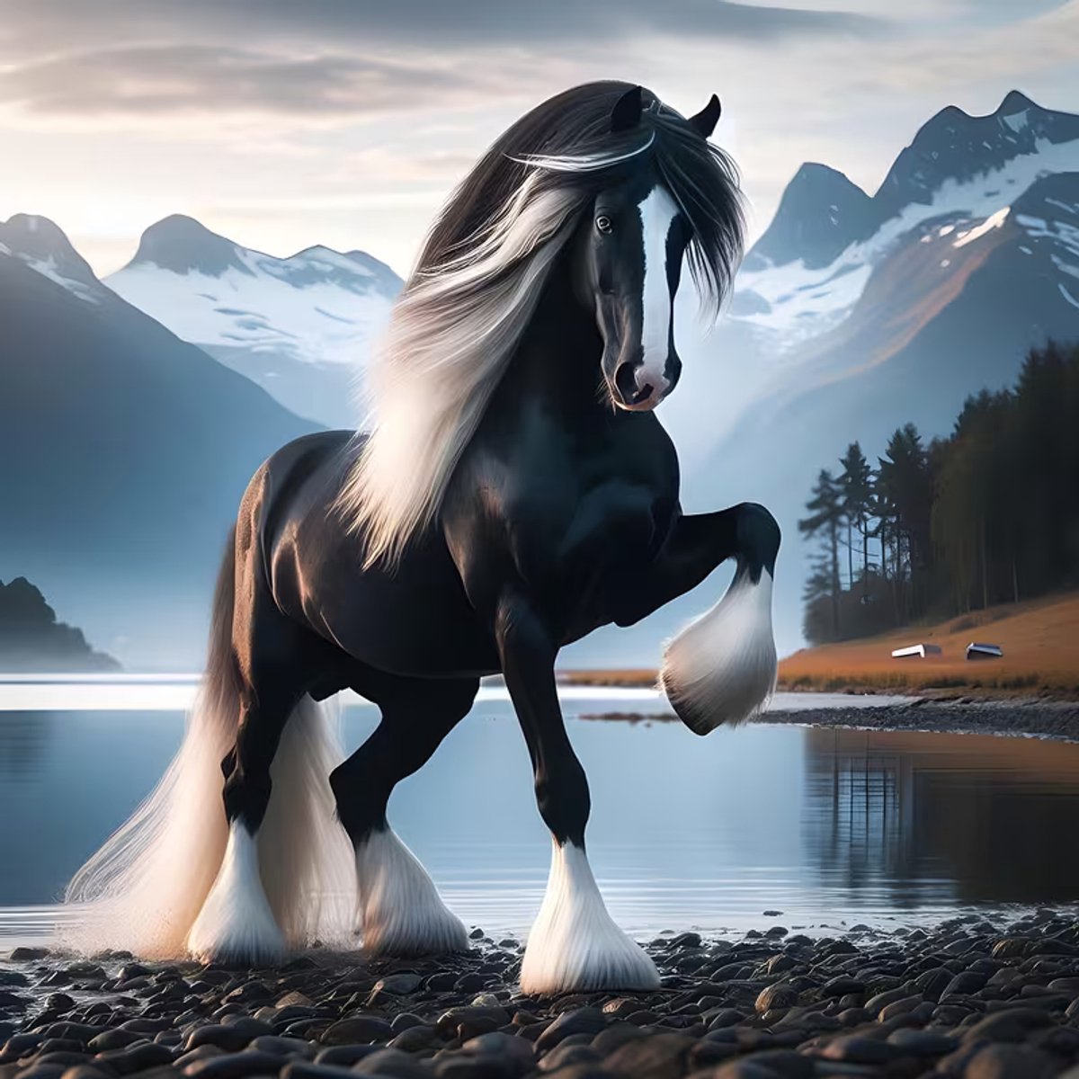 Diamond Painting Statig Paard met Manen Cadeau & woondecoratie