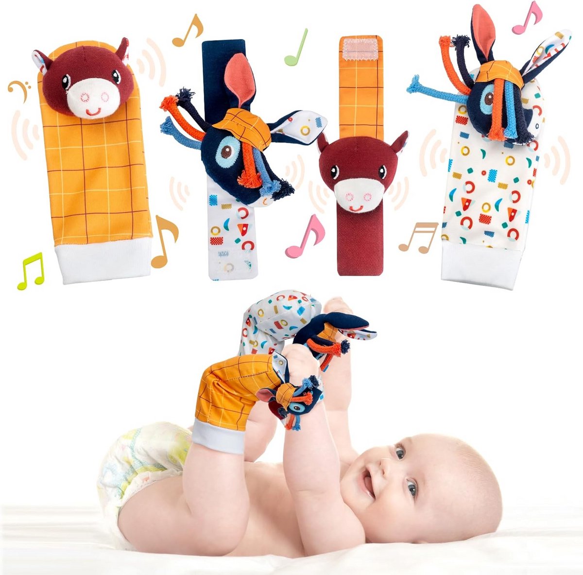 Zachte Babysokjes en Polsbandjes Set voor Pasgeborenen