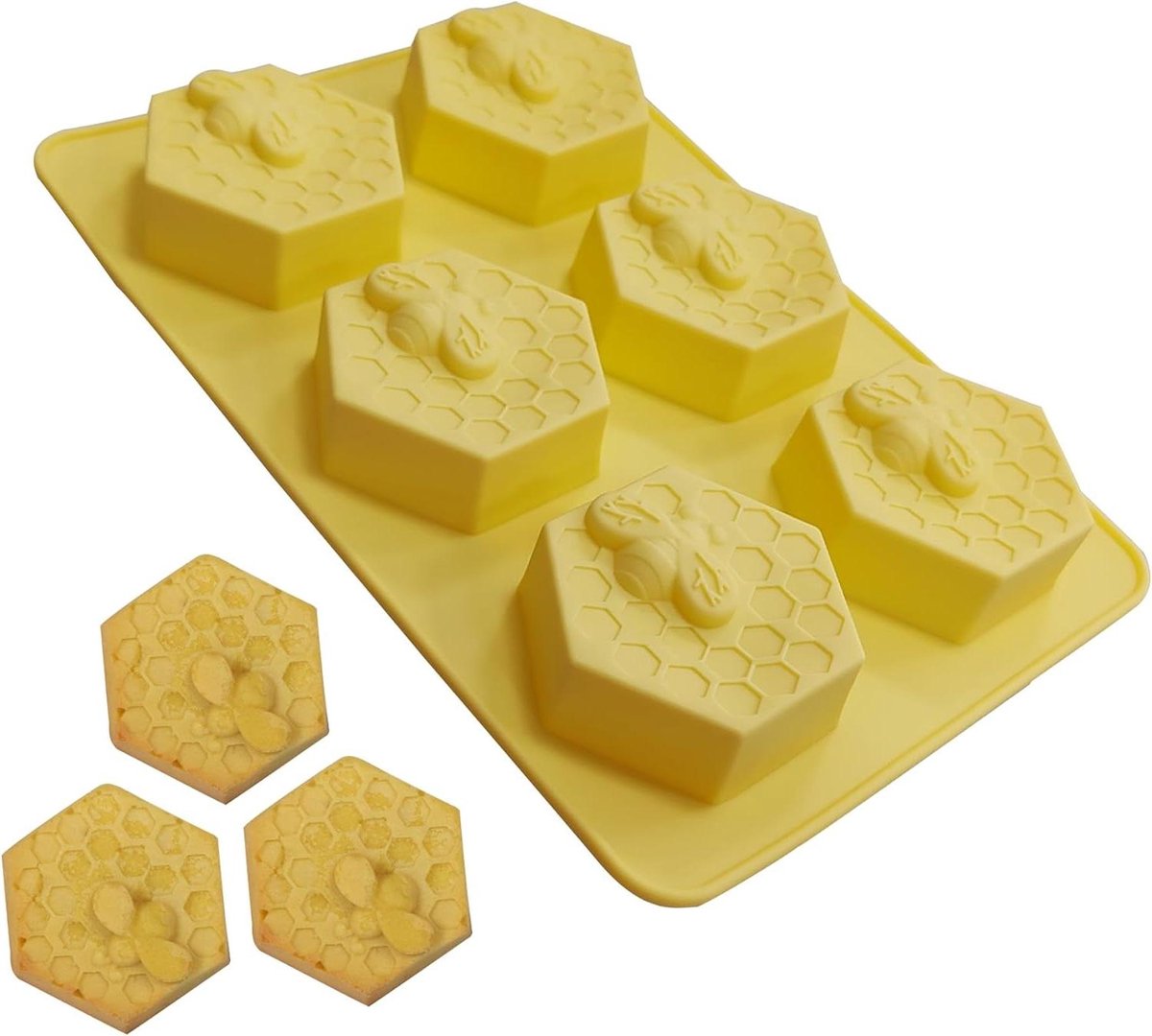 6-holtes siliconenvormen voor chocolade - Kerst dorp huis cartoon taartvormen