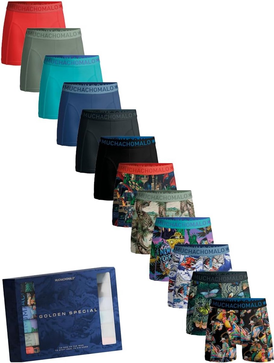 Heren Boxershorts Katoen Multipack 12 Stuks - Klassieke Pasvorm met Elastische Tailleband