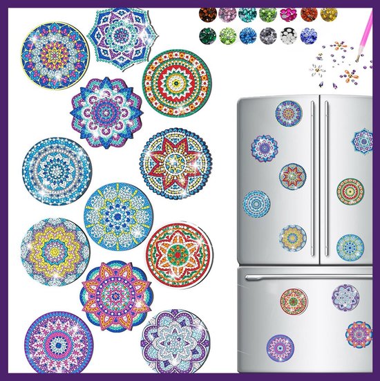 Levendige Diamond Art Magneet Kit - 6 Stks Uniek Gevormd
