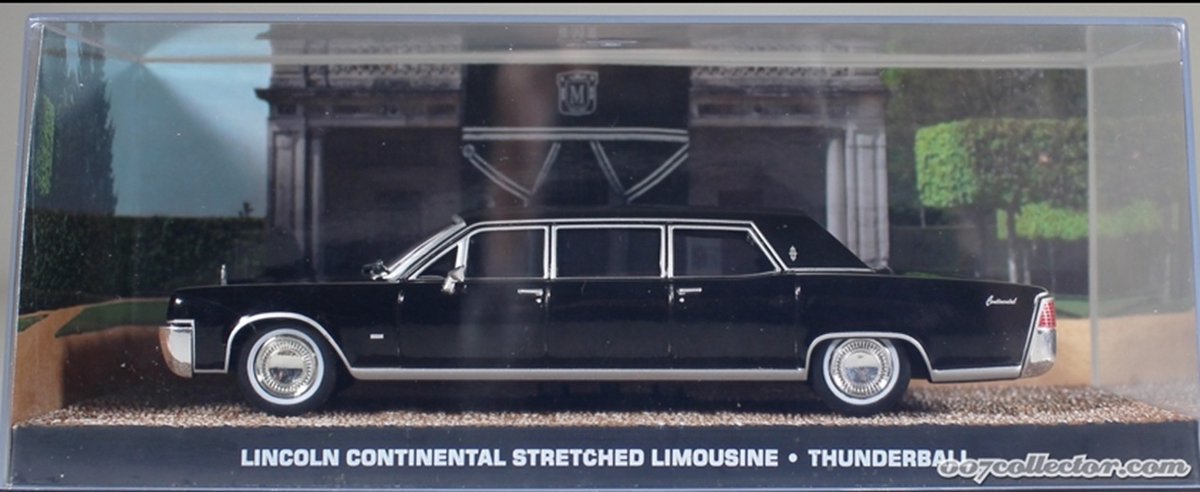 Lincoln Continental Stretched Limousine James Bond “Thunderball” Zwart 1-43 Altaya James Bond 007 Collection