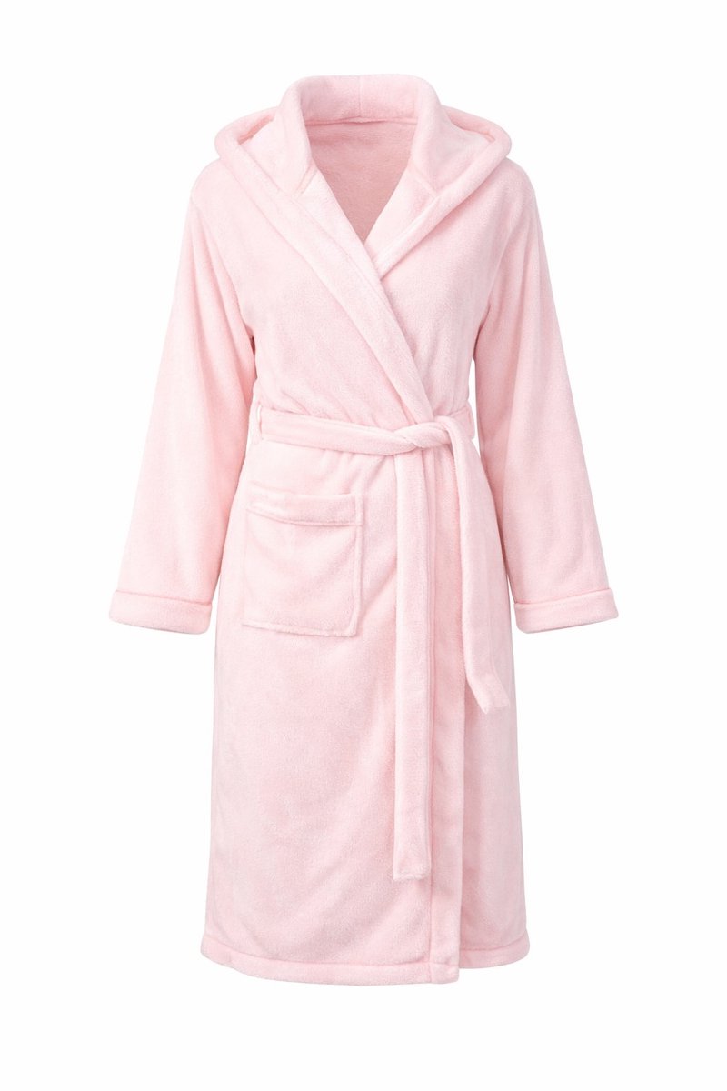 LOUVE PARIS - badjas fleece - sjaalkraag - badjas dames - Roze - maat S/M - Luxe verpakking