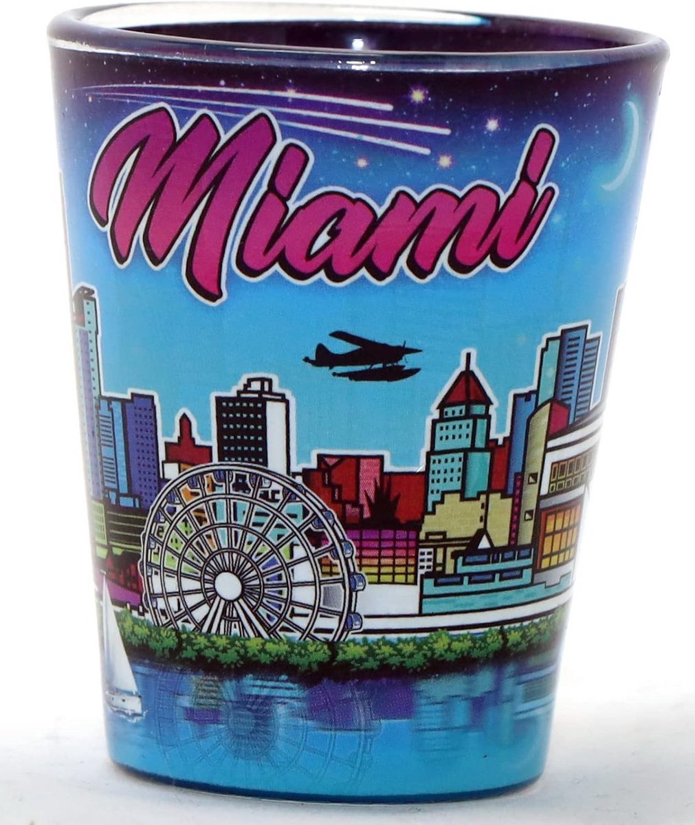 Miami Florida Skyline Borrelglas Herinnering