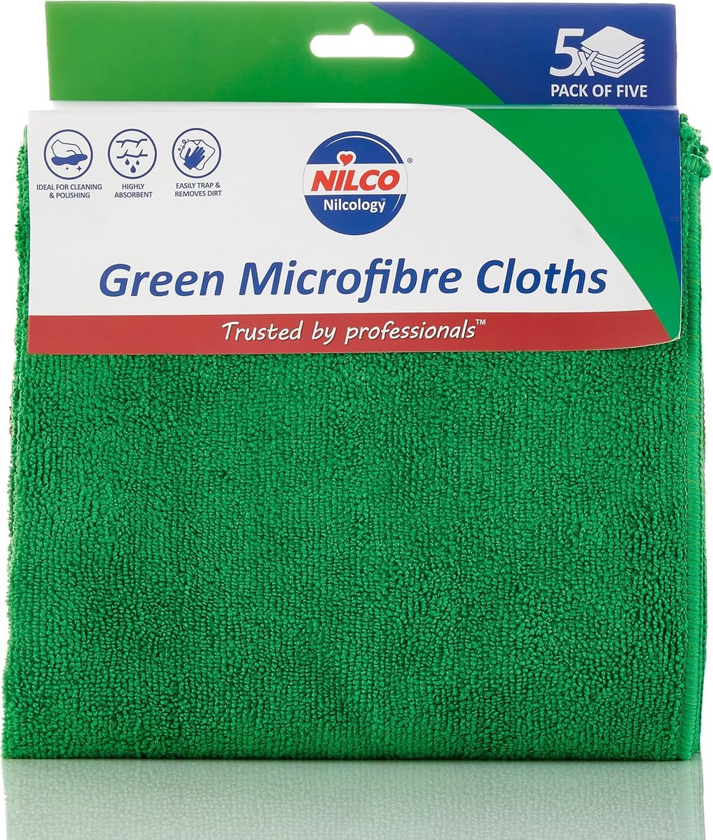 Microvezeldoeken Groen Set van 5 - Zacht, Pluizenvrij en Hoog Absorberend