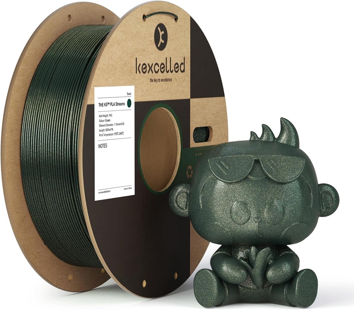 Kleurveranderend PLA Filament 1.75mm voor 3D Printer - Groen met Aurora Effect