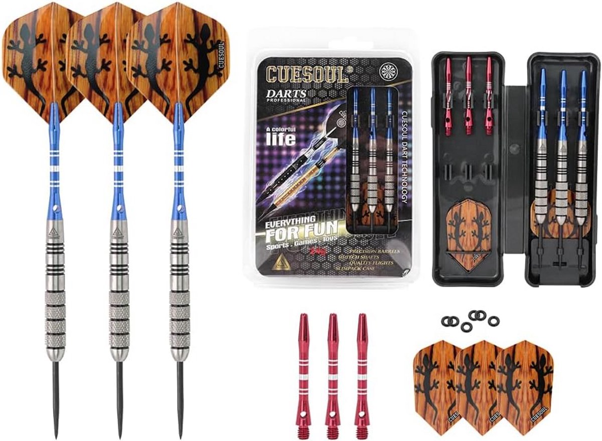 Professionele Steeltip Darts Set 24 Gram 95% Tungsten voor Heren en Dames