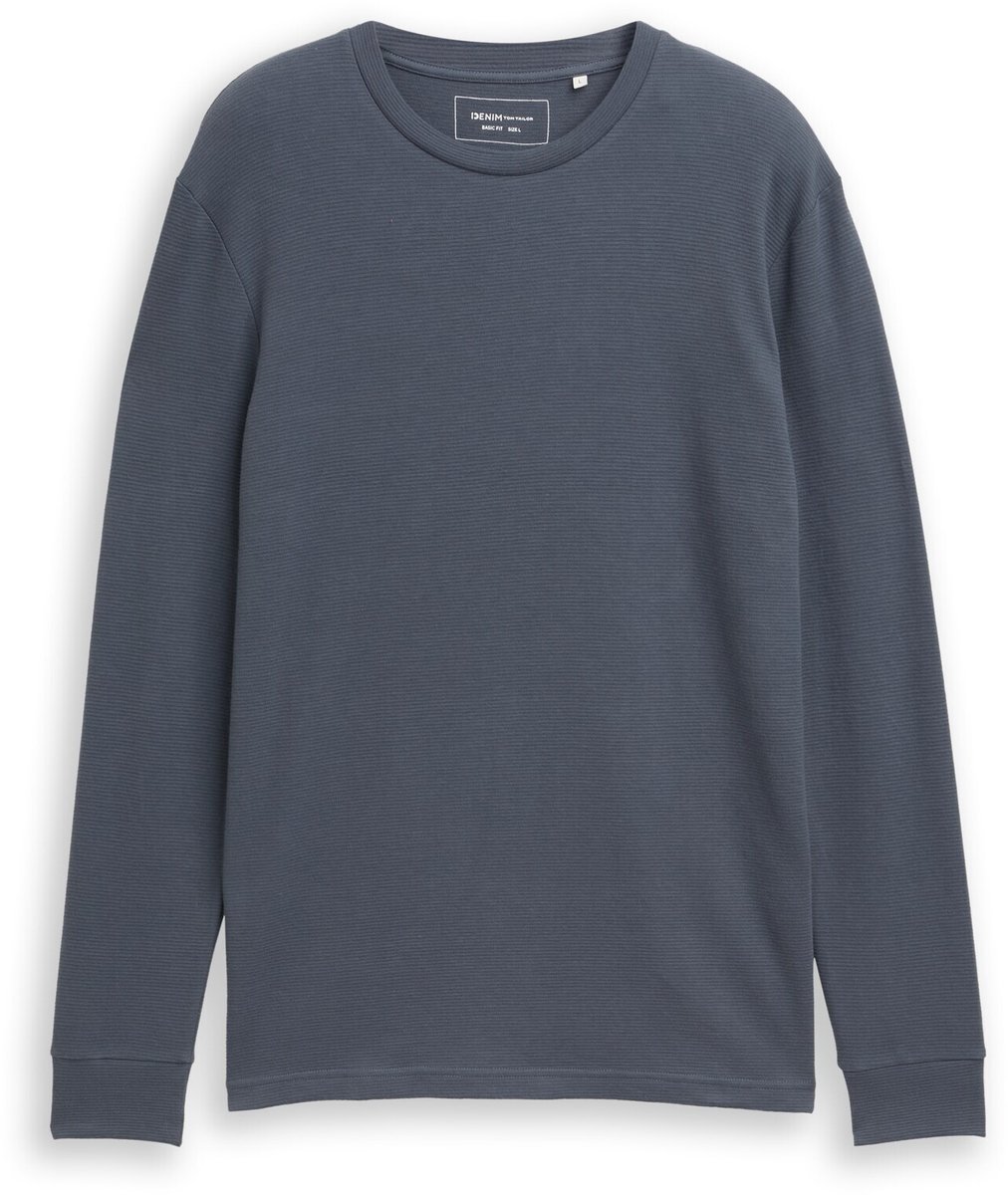 Tom Tailor Denim - Katoenen shirt met lange mouwen - Maat XL - urban medium grey