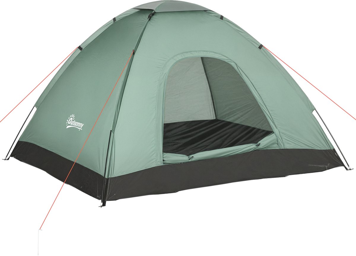 Outsunny-Campingzelt-Polyester, Kunststoff-206L x 185B x 120H cm-Dunkelgrün