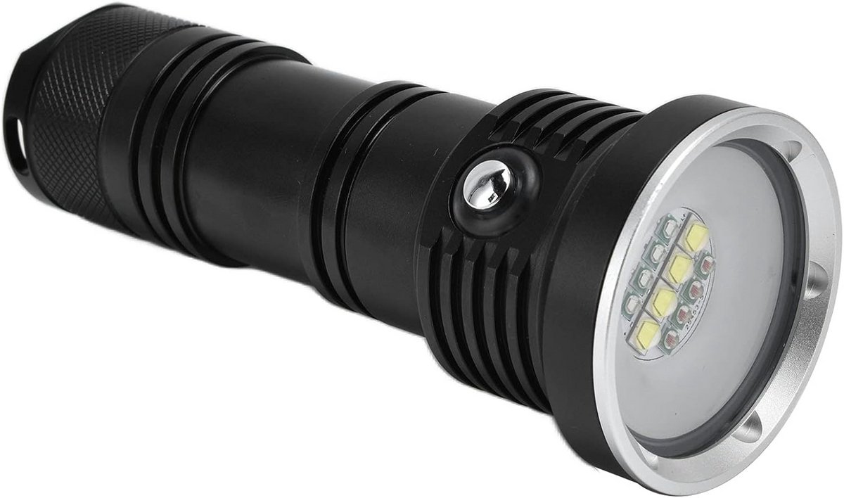 Krachtige Duiklamp 10000LM met 3 Lichtkleuren - Waterdicht IP68 Aluminium Zaklamp voor Duiken en Vissen
