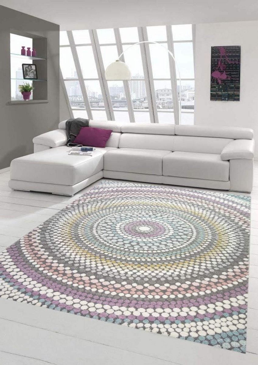 Modern Vloerkleed Pastel Regenboog - Slijtvast & Geschikt voor Vloerverwarming - 160x230 c