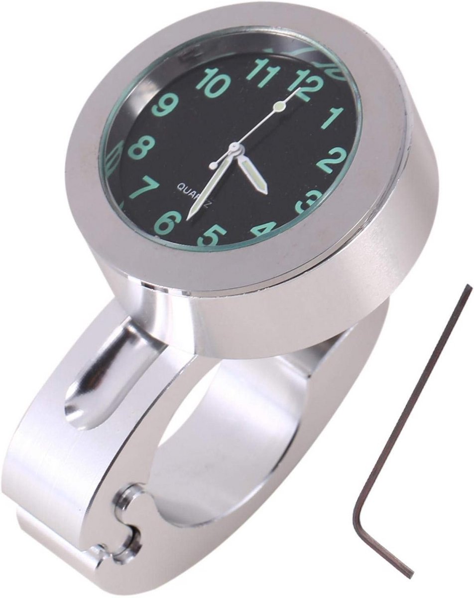 Waterdichte Universele Motorfiets Stuurklok - Lichtgevend Horloge voor 7-8" tot 1" Sturen