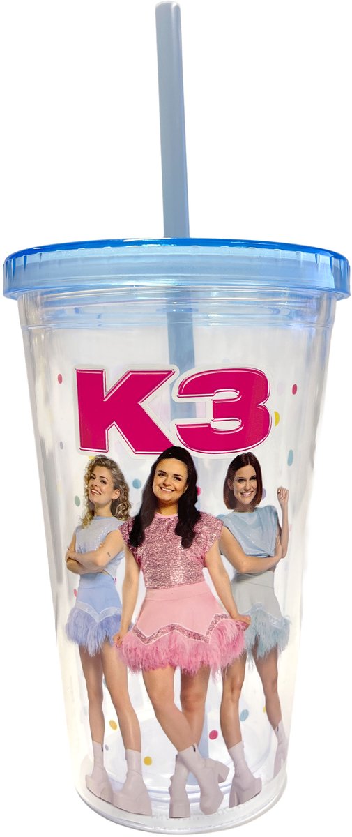 K3 - Beker - Drinkbeker Met Rietje - Confetti