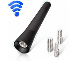 Ynkkvre -Korte DAB Auto Antenne 6,5 cm – RVS FM AM DAB+ Antenne – Toolloze Montage met 4/5/6 mm Adapter – Waterdicht & Roestvrij – Universeel voor Auto