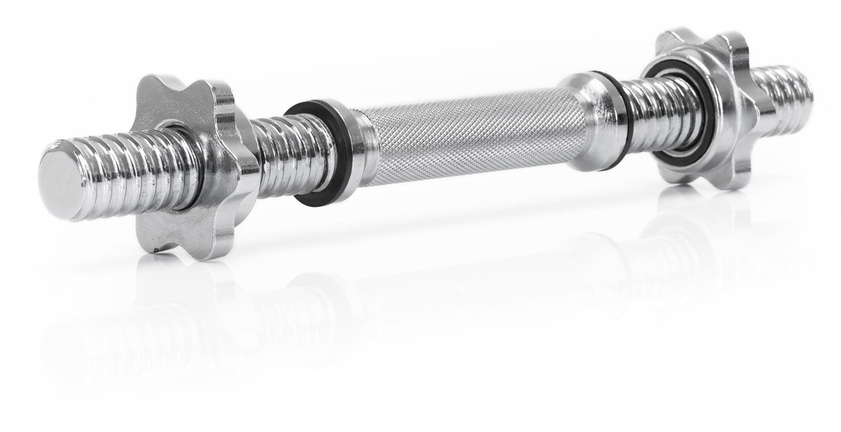 Actiget® Korte Halterstang - Barbell - Chroomstaal - 36 cm - 28 mm Ø - 1.8 KG
