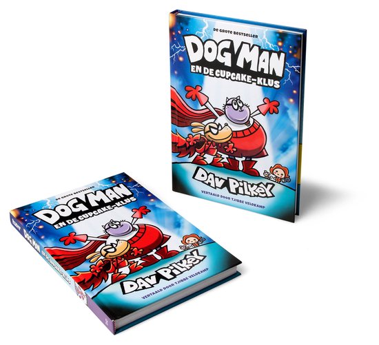 De Dog Man en de Cupcake-klus comic, liggend. Op de voorkant staat Dog Man.