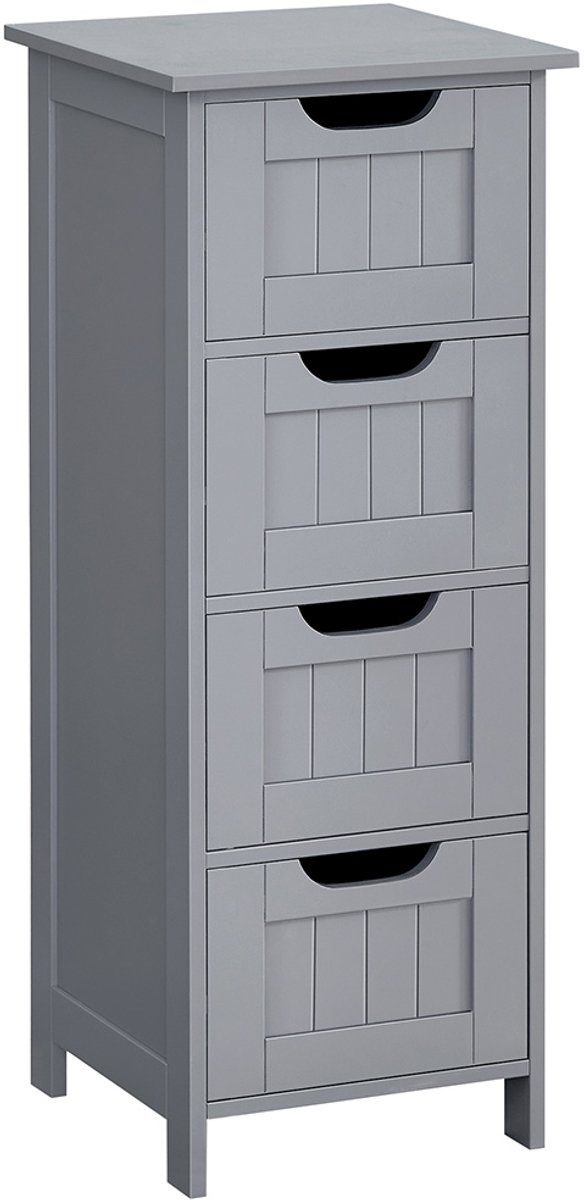 Badkamerkast voor op de vloer – Hout – Mystic Grey – Vrijstaand met 4 lades