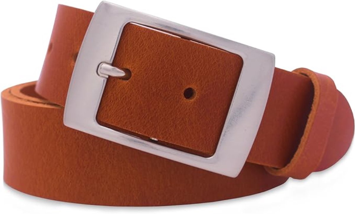 Imperatoris - Leren Riem voor Dames - Lederen Riem Verstelbaar - Stijlvol Cadeau voor Dagelijks Gebruik - 95 cm - 1 Stuk - Cognac