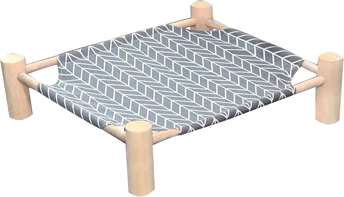 Houten Kattenhangmat & Huisdierenbed - Verhoogd en Ademend Ligbed voor Binnen