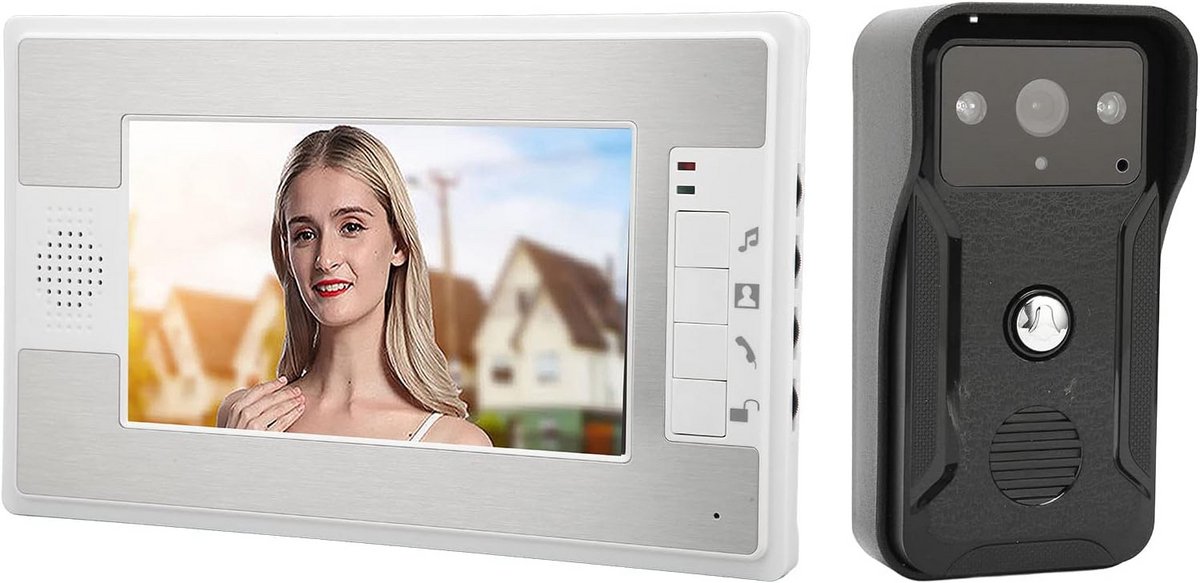 Video Deurbel Intercomsysteem met 7 Inch Kleurenscherm en Nachtzicht voor Thuis en Appartement