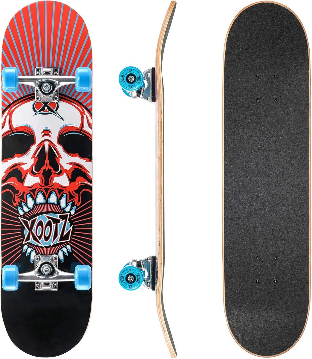 Compleet Skateboard 31 inch voor Beginners, 9 Lagen Esdoorn Deck, Double Kick