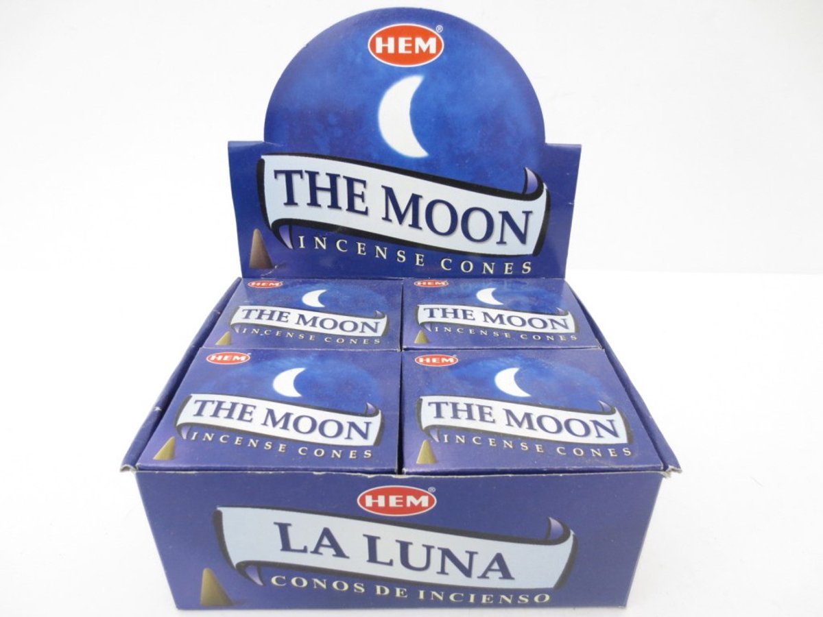 HEM Moon Wierook Kegels / Cones - Voordeelbox (12 Pakjes / 120 Kegels) Mysterie Wit