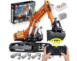 Reobrix 22003 Graafmachine Classic RC auto bouwset | City constructie modelbouw | Technische creator speelgoed ideas bouwpakketten voor volwassenen & kinderen | Radiografisch bestuurbare remote niet geschikt voor Lego | bouwdoos met 1169 bouwstenen