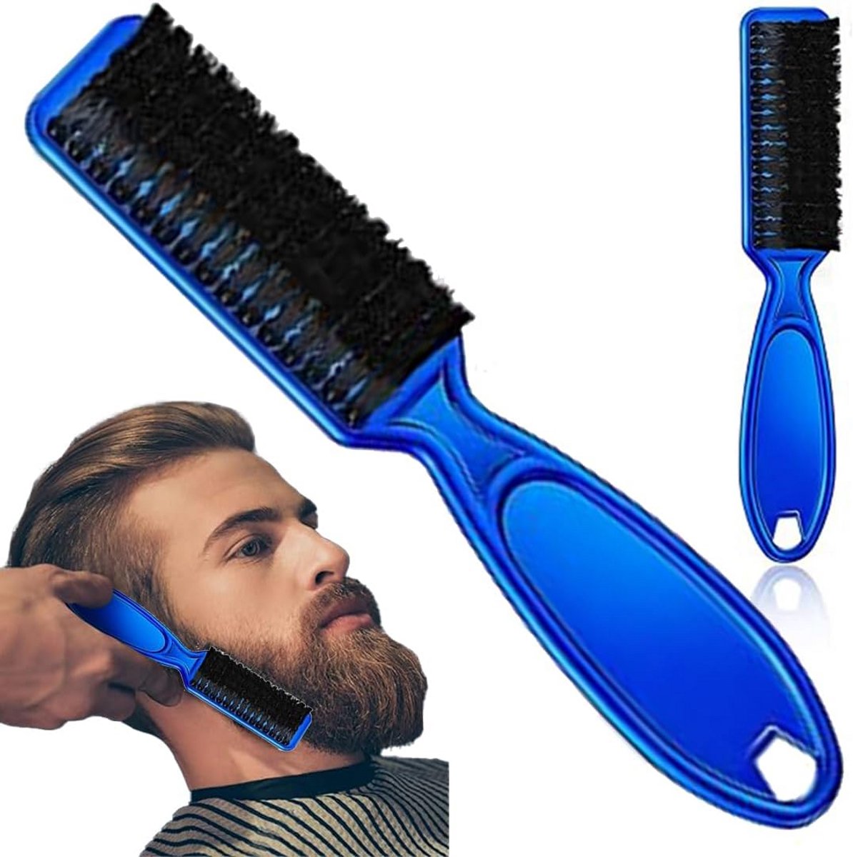 Set van 2 Reinigingsborstels voor Trimmer, Haar en Nagels - Nylon Borstel Blauw